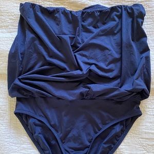 Strapless Navy swimsuit from J crew